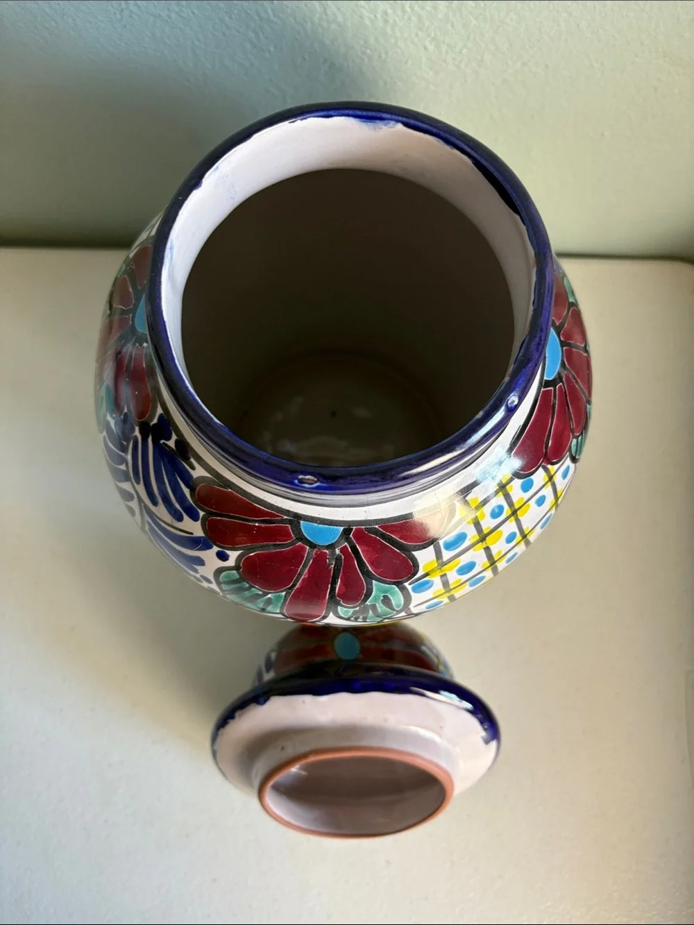 Handmade Mexican Ceramic Decorative Ginger Jar Multicolor